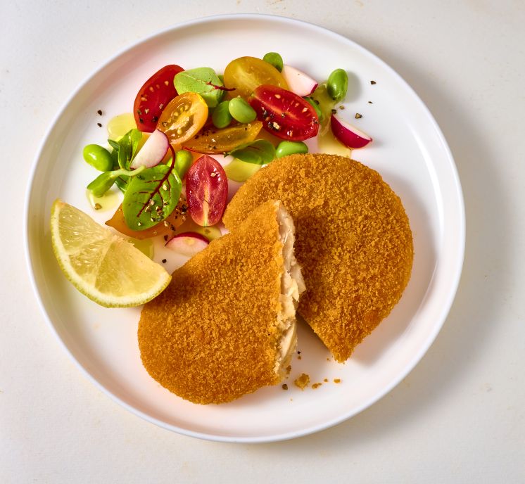 Provero plant schnitzel with salad
